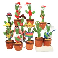 Muñeco de peluche con dibujos animados, muñeco de peluche con diseño de Cactus bailando
