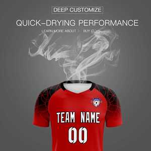 Conjuntos de entrenamiento de fútbol clásicos rojos personalizados para adultos/niños - Product Image 5