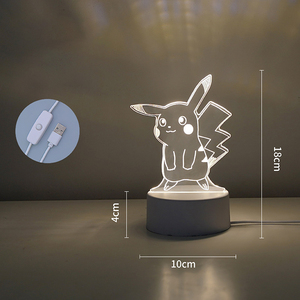 Động vật nhỏ bằng gỗ ánh sáng ban đêm đèn cảm ứng điều khiển USB Pin Acrylic 3D <span class=keywords><strong>LED</strong></span> ánh sáng ban đêm đèn bàn - Product Image 3