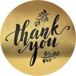 <span class=keywords><strong>Rouleau</strong></span> d'autocollants de remerciement personnalisés ronds en or métallique de luxe, 500 pièces, 1 pouce, avec impression florale en écriture cursive pour l'emballage des petites entreprises - Product Image 3
