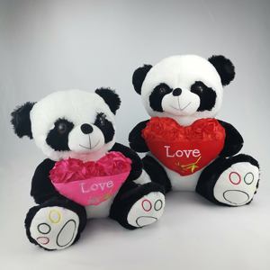 AIFEI giocattolo carino morbido abbracciare il cuore ti amo Panda orsacchiotto di peluche giocattoli rosa fiore regalo per bambini san valentino - Product Image 5