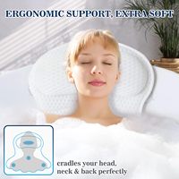 Oreiller de bain de luxe personnalisé avec logo, soutien tête et cou, maille respirante douce, ventouses antidérapantes, séchage rapide, lavable en machine