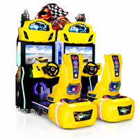 LECHUANG Machine de jeu d'arcade de course automobile en métal, configuration complète avec simulateur de volant, pour centre de divertissement intérieur
