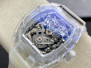 นาฬิกาข้อมือผู้ชายดีไซน์โปร่งใสหรูหรา ตัวเรือนคริสตัลแกะสลักอย่างประณีต พร้อมกลไกตูร์บิญองคุณภาพสูง ทันสมัยและเรียบง่าย - Product Image 3