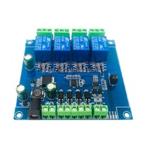 Módulo de Relé de 4 Canales y 5V, Entrada/Salida, Comunicación Serial RS485/TTL, Placa Modbus RTU