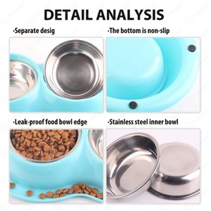 Tazón de Agua Portátil Grande para Perros y Gatos con Logotipo Personalizado, Color Rosa, Verde y Azul, de Alta Calidad, Antideslizante, de Acero Inoxidable - Product Image 2