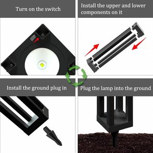 60cm 80cm IP65 Waterproof Solar LED Bollard <b>Post</b> <b>Light</b> for Garden & Pathway Landscape Outdoor Use - Product Image 5