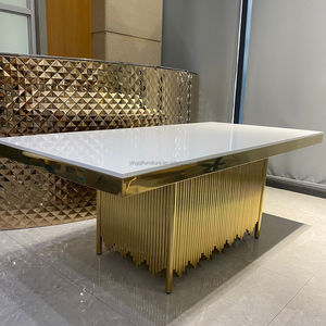 Modern Wedding Stainless Steel Golden Luxury Event Rentals <strong>Dining</strong> <strong>Butterfly</strong> <strong>Table</strong> - Product Image 2