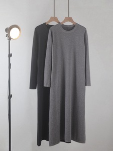 Custom French Style Long <strong>Black</strong> Knit <strong>Dress</strong> Winter Andy Velvet <strong>Slip</strong> <strong>Dress</strong> Elegant Loose Fit Tunic Layering Women Knitted <strong>Dress</strong> - Product Image 1