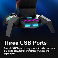 Lantronlife Nouveau 3 Hub USB 3.0 RGB Support pour casque de jeu Support pour casque d'écoute avec audio Type-C 3.5mm