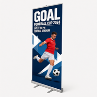 Support de bannière publicitaire portable rétractable en aluminium avec affichage déroulant 85x200cm