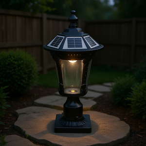 Lampe solaire rétro LED pour jardin, montage mural extérieur, 2700K blanc chaud, IP54, corps en plastique, télécommande, grande taille - Product Image 2