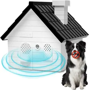 Dispositivo de controle de choque ultrassônico para cães, casa de pássaros estacionária para treinamento interno e externo sem parar
