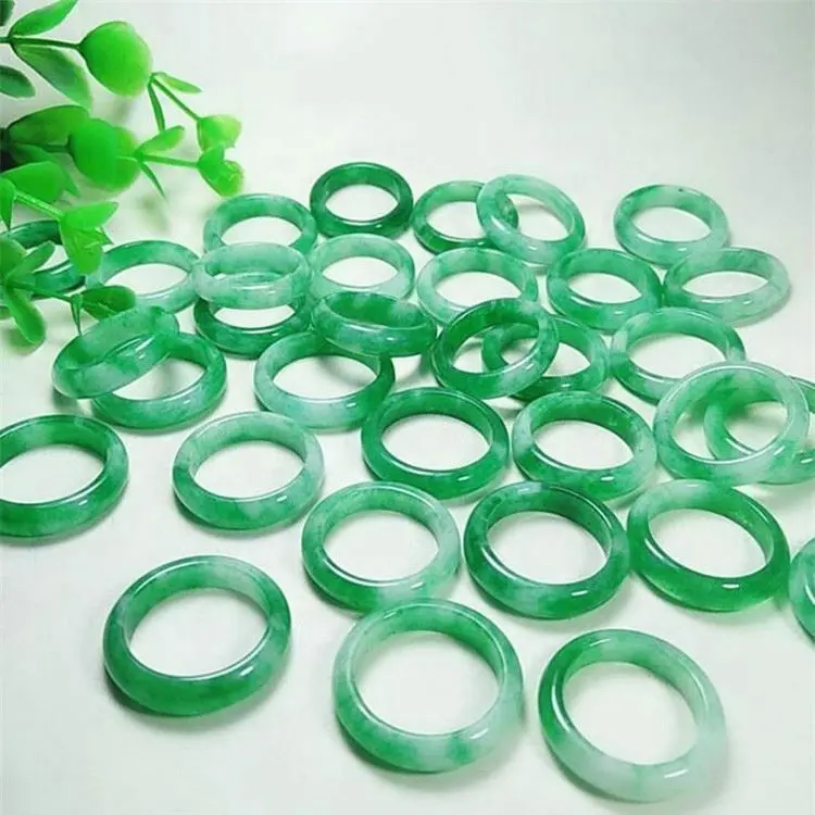 2021 Wholesale Cheap Green Jade Rings Natural Stone Jade Ring for Women And Men