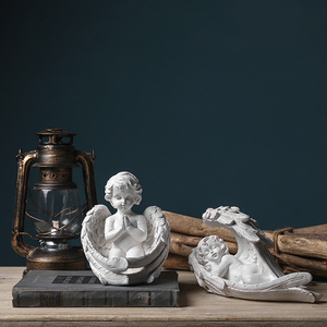 รูปปั้นนางฟ้าเรซิ่นสีขาวบริสุทธิ์สำหรับสวน - Product Image 3