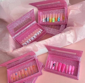 <span class=keywords><strong>Kit</strong></span> cosmétique 3D : pince à cils en vison vegan, faux cils synthétiques en vison, faux ongles à presser, stylo colle pour eye-liner - Product Image 3