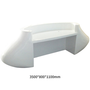 Mostrador de Recepción Ovalado de Fibra de Vidrio, Muebles de Oficina Comerciales Modernos y Brillantes - Product Image 3