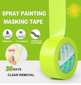UJANG <strong>Green</strong> Color Washi Rice Paper Tape Uv 30 Days No Free Residue Waterproof Acrylic <strong>Glue</strong> Paint Automotive Masking Painter - Product Image 2