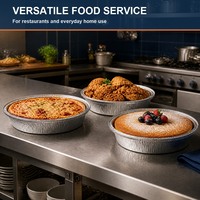 Conteneur alimentaire rond en aluminium pour restaurant, boulangerie, restauration, plats à emporter, préparation de repas, stockage, emballage, fournitures de cuisine