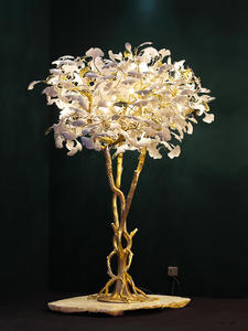 Lampada da terra oro ottone con tavolo Led Torchiere albero Art Deco luminoso grande Comfort visivo camera da letto in piedi lampada da terra - Product Image 6