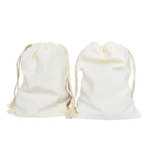 Wholesale Various Size Cotton Canvas Drawstring Tote Santa Sack Gift Bag Cotton Vegetables Grain Storage Drawstring Bag