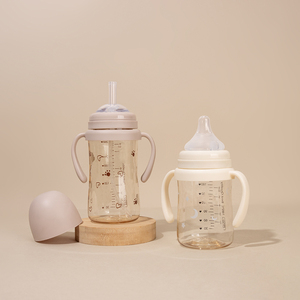 Tasse à bec PPSU 280ml sans BPA avec paille et poignée Conception personnalisée mignonne Tasse d'alimentation sans déversement pour bébés et tout-petits - Product Image 2