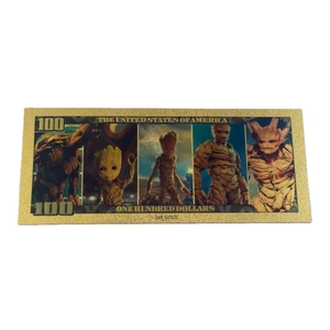 2 Arten von America Groot Anime-Banknoten in 24K Goldplattierung als Geschenke - Product Image 3