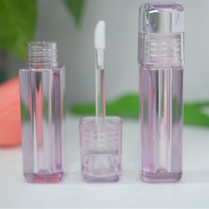 Flacon carré pour gloss à lèvres PETG 6,5 ml avec bouchon et pinceau, paroi épaisse, contenant cosmétique pour gloss à lèvres, nouvel emballage cosmétique en plastique - Product Image 3