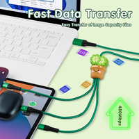 2025 Offre Spéciale 60W Nylon Tresse Type C à Type C Câble de chargeur Téléphone portable 6 en 1 Multi Câble de charge rapide