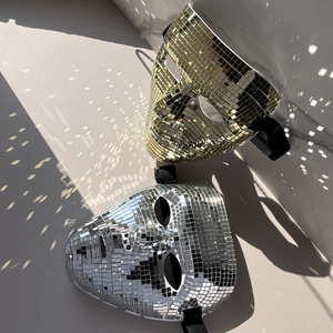 <span class=keywords><strong>Déguisement</strong></span> de fête disco sphérique en plastique scintillant pour adultes, masque miroir DIY amusant pour femmes et hommes, idéal pour DJ, scène, bar, fête, décoration de vacances - Product Image 5