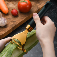 Multifunctionele 304 Roestvrijstalen Handmatige Metalen Schraper Gold Plating Pp Handvat Voor Fruitgroente & Meloen Peeling