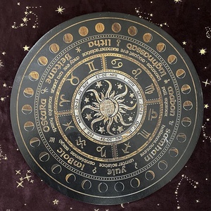 Zodiac Wheel Sign Wooden Carving Board <strong>Witch</strong> Supplies Kit with Wood Crafts Wooden Boxes Wall <strong>Signs</strong> - Product Image 4