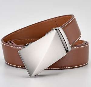 Ceinture en cuir véritable européenne et américaine en gros, ceinture en cuir pour homme avec boucle automatique en alliage - Product Image 5