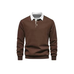Camiseta Polo Personalizada para Hombre, Tejido de Punto de Peso Medio de 200G, Manga Larga, Cuello Camisero, Marca Privada, OEM ODM - Product Image 1
