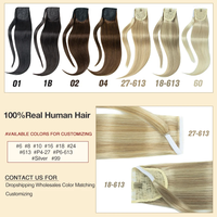 Queue de cheval cheveux humains 100% Remy cheveux prêle droite vraie pince de cheveux humains sur Extensions de queue de cheval 14-22 pouces