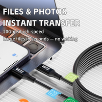 Cable de Carga Rápida USB C de 5 Metros, Cable de Datos OTG 8K PD100W, Certificado CE / FCC / RoHS, Totalmente Compatible con los Mercados de la UE y EE. UU.