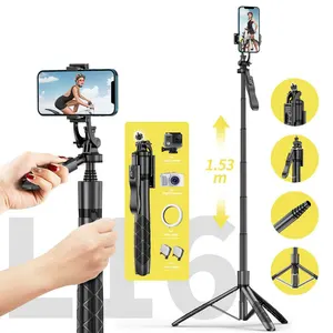 Großhandel faltbar L16 1550mm Stativ Selfie Stick 360 rotierende Hand Selfie Stick Stativ Live-Video
