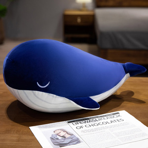 Gran tiburón blanco y ballena azul, supersuave juguete de peluche, edredón con logotipo personalizable para regalo de cumpleaños del mundo submarino - Product Image 6