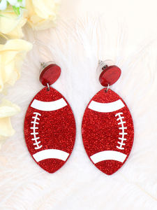 Aretes Deportivos Vintage con Diseño de Balón de Fútbol, Acero Inoxidable, Rojo, Azul, Verde, Oro Rosa, Brillantes, Unisex, Ecológicos - Product Image 4