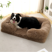 Lit pour chien orthopédique de luxe en mousse 3D alvéolée, imperméable et lavable, canapé en peluche pour grands chiens