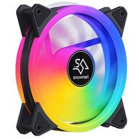 Ventilateur de boîtier PC SNOWMAN Factory Wholesale DF120-ARGB-BK 120mm noir PWM à roulement fluide 45CFM 20dBA silencieux 5V synchronisation en cascade pour refroidissement