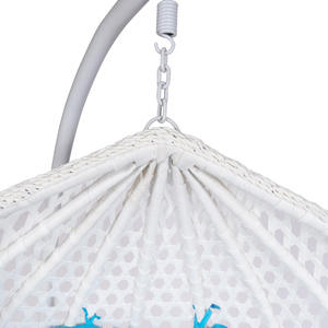 Moderno commercio all'ingrosso uovo altalena sedia appeso amaca di vimini per la casa Patio balcone portico da giardino relax esterno resistente in metallo PE - Product Image 6