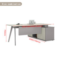Bureau de direction moderne et luxueux en bois massif Liyu, convertible et contemporain, mobilier de bureau