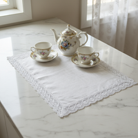 Napperons de table rectangulaires en coton lin blanc 20x14 pouces, écologiques, pour la maison, la commode, décoration de mariage rustique chic bohème