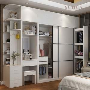 Home Furniture Bedroom Furniture Wooden <b>Wardrobes</b> Storage and Organizers Closet <b>with</b> <b>Mirror</b> - Product Image 5
