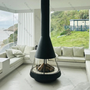 Caminetto a Gas Indipendente su Misura CRUISE con Vetro Centrale, Design <span class=keywords><strong>Moderno</strong></span> per Hotel, Riscaldamento Unico a Legna in Metallo. - Product Image 3