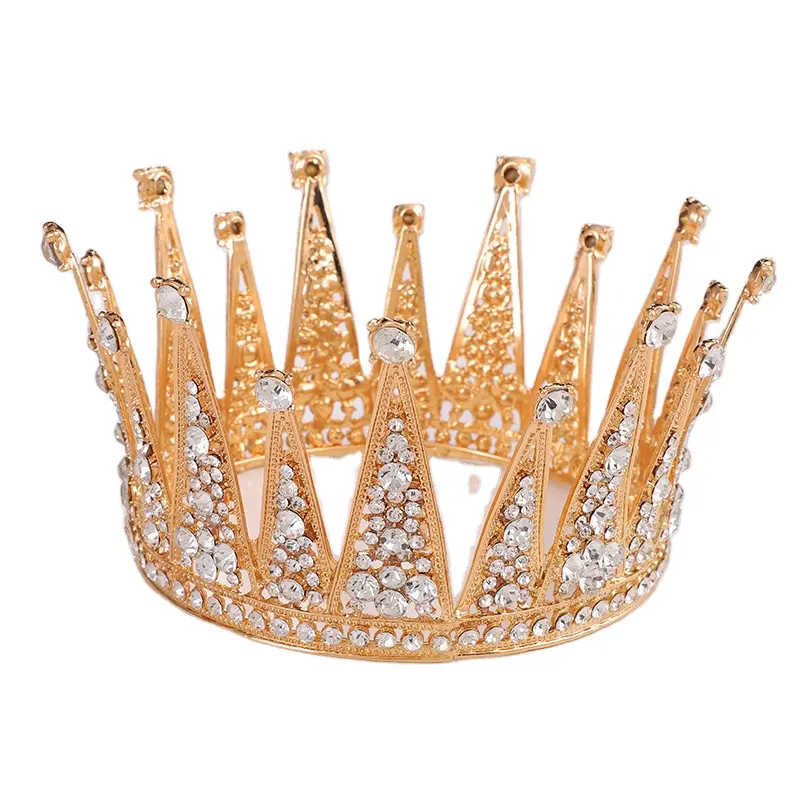 Tiaras Tiaras 12cm Luxury Princess Queen Jewelry Rhinestone Diamond Gold Silver Metal Crystal Wedding Crown Tiara