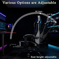Chaise de jeu ergonomique pour adultes en cuir PU respirant, réglable en hauteur, avec vérin à gaz traditionnel à 2 étapes et ressorts ensachés