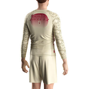 Modèle de <span class=keywords><strong>soldat</strong></span> <span class=keywords><strong>universel</strong></span> Anti-frottement Jiu Jitsu No Gi Training Grappling Workout Vente en gros Chemises de compression pour hommes Rash Guard - Product Image 6