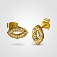 Boucles d'oreilles carrées en zircon plaqué or 18 carats en acier inoxydable, bijoux tendance pour femmes